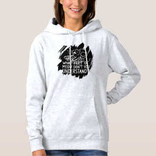 Pull À Capuche Citation de chat amusante Black Splash