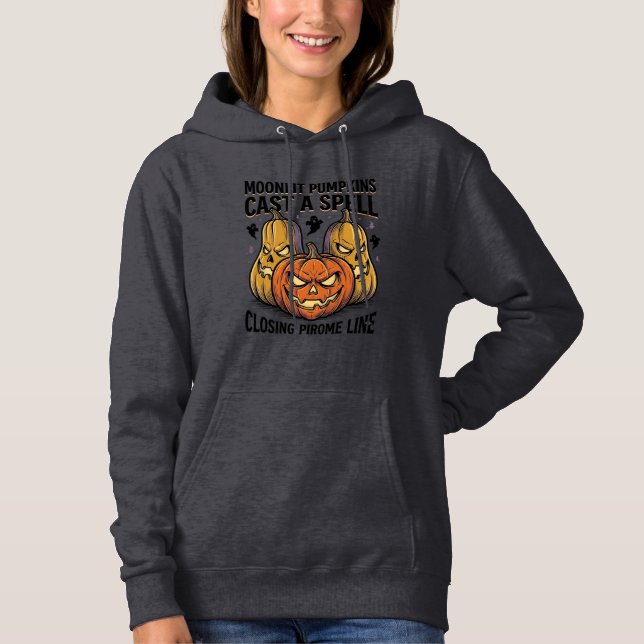 Pull À Capuche Citation de citrouille d'Halloween Jack O Lantern  (Devant)