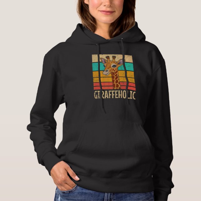 Pull À Capuche Citation Giraffeholic Pour Une Giraffe (Devant)