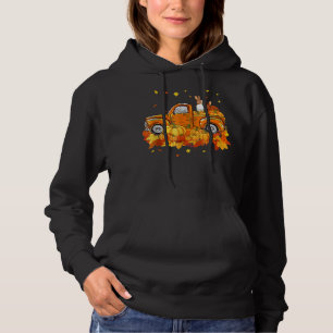 Pull À Capuche Citrouille de camion à lapin à l'automne Feuilles