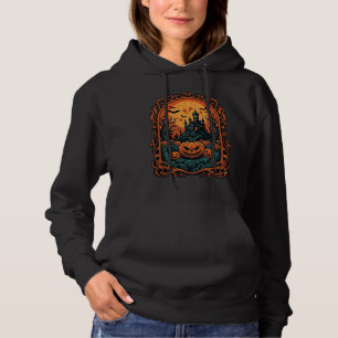 Pull À Capuche Citrouille d'Halloween Maison Hantée Pleine Lune C