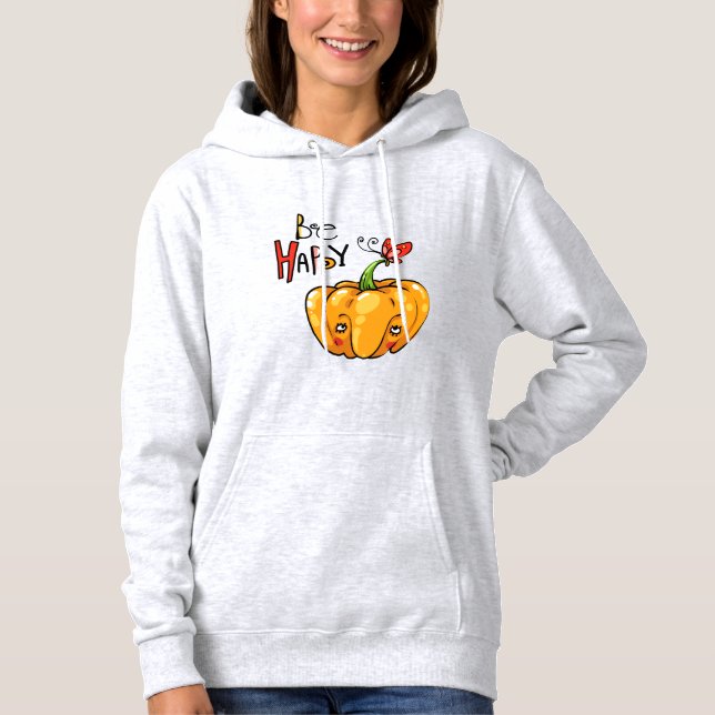 Pull À Capuche Citrouille mignon "Hi" (Devant)