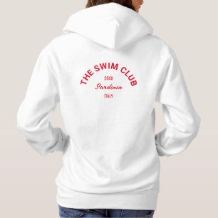 Pull À Capuche Club de natation Custom Red Crest Swimmers Womens