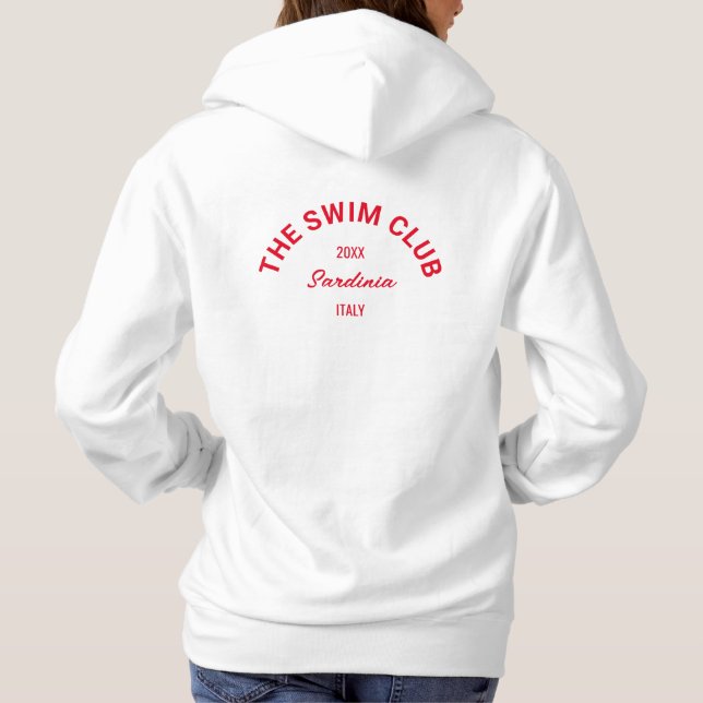 Pull À Capuche Club de natation Custom Red Crest Swimmers Womens (Dos)