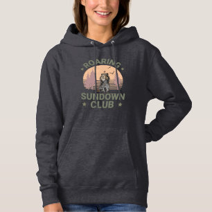 Pull À Capuche Club du coucher de soleil de la forêt rétro du tig