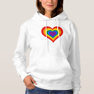 Pull À Capuche Coeur arc-en-ciel