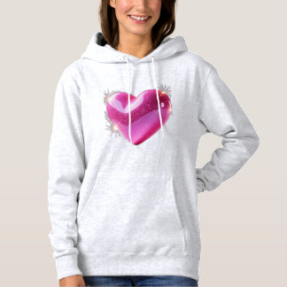 Pull À Capuche Coeur rose 3D pétillant - Un symbole