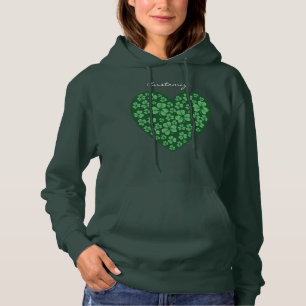 Pull À Capuche coeur Shamrock vert St Patrick's Day