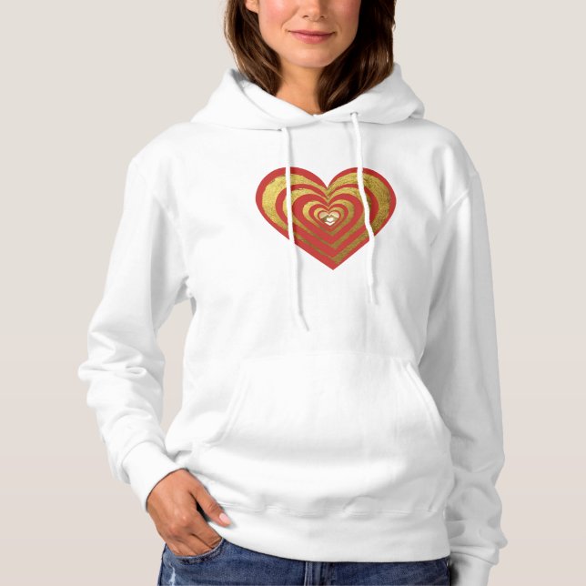 Pull À Capuche Coeurs Chrome art métallique (Devant)