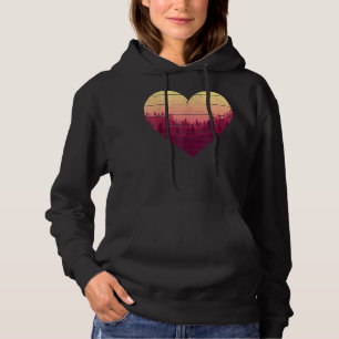 Pull À Capuche Coeurs rétro Arbres extérieurs Nature Paysage sauv