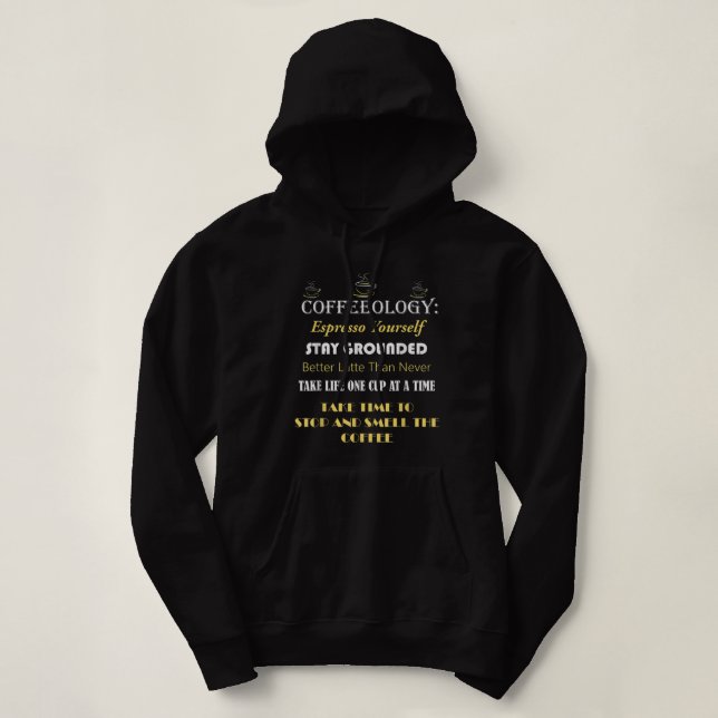 Pull À Capuche Coffeeology Funny Citations de café (Design devant)