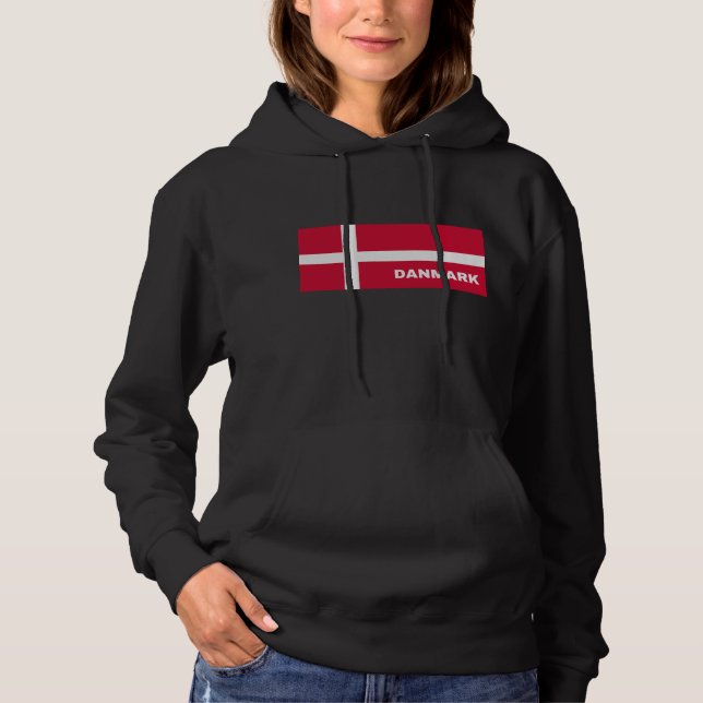 Pull À Capuche Conception danish flag (Devant)