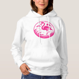 Pull À Capuche Conception de cercle d'été flamant rose-68730