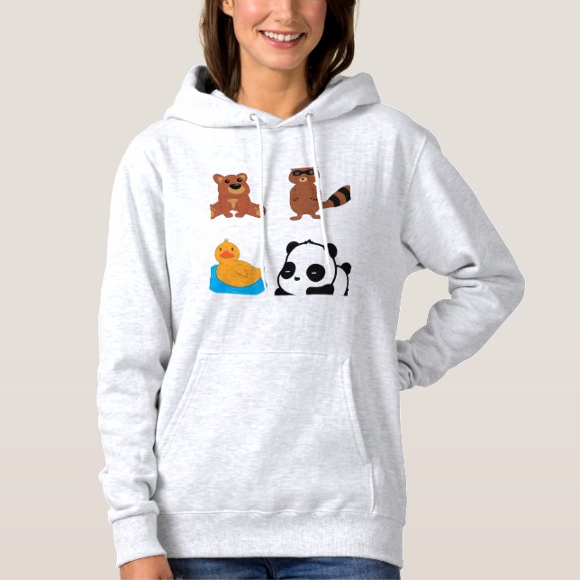 Pull À Capuche Conception de hoodie avec illustration de panda (Devant)