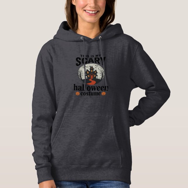 Pull À Capuche Conception de vecteur de maison hantée de costume  (Devant)