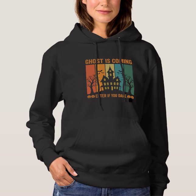 Pull À Capuche Conception de vecteur de maison hantée de fantôme  (Devant)