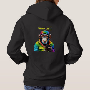 Pull À Capuche Conversation-Chimpanzé avec téléphone-