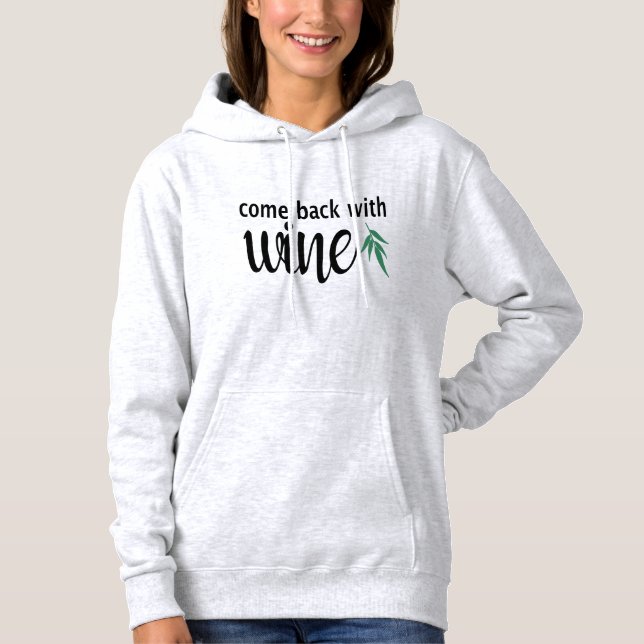 Pull À Capuche cool mignon revenir avec vin drôle design graphiqu (Devant)