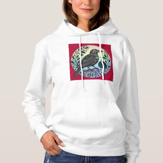 Pull À Capuche Corbeau de Noël (Devant)