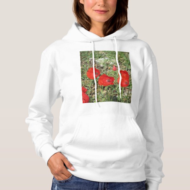 Pull À Capuche Corfou Red Poppies (Devant)