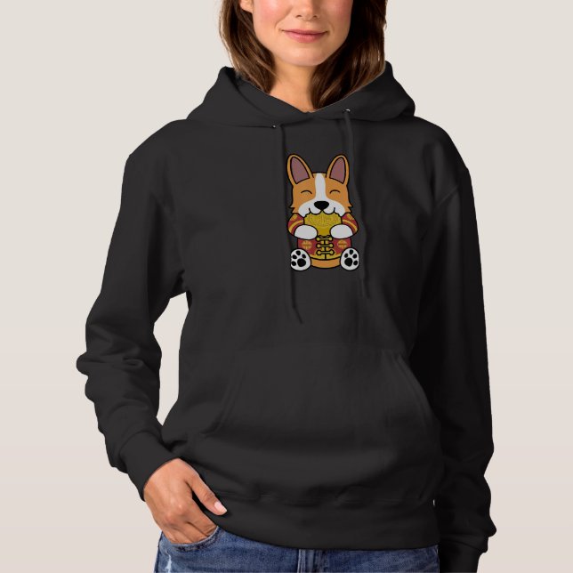 Pull À Capuche Costume chinois Mooncake Corgi Chien (Devant)