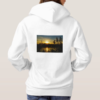 Pull À Capuche Coucher de soleil sur un petit lac avec des plumet