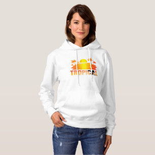 Pull À Capuche Coucher de soleil tropical rétro : Embrassez le do