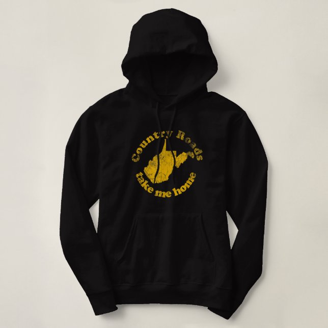 Pull À Capuche Country Roads Virginie-Occidentale Me ramener à la (Design devant)