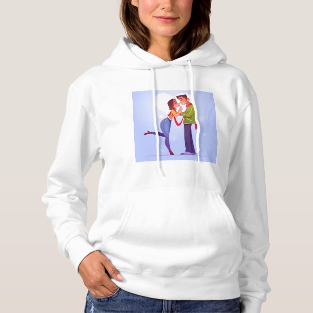 Pull À Capuche couple de la Saint-Valentin (Devant)