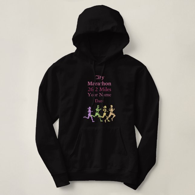 Pull À Capuche Coureur de marathon personnalisé (Design devant)