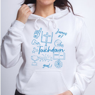 Pull À Capuche Coutume Football de Foi Touchdown