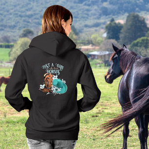 Pull À Capuche Cowgirl cowboy bottes casquette Girl Love chevaux 