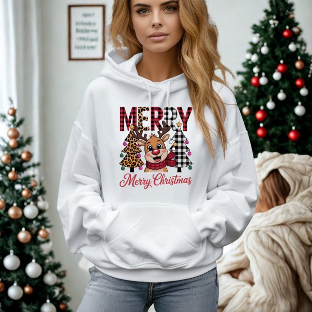 Pull À Capuche Cozy Festive Reindeer Merry Christmas (Créateur téléchargé)