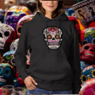 Pull À Capuche Crâne de sucre rose
