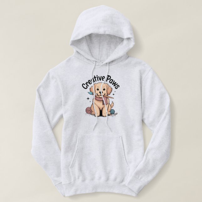 Pull À Capuche Creative Paws Golden Retriever Dog Artist Painting (Design devant)