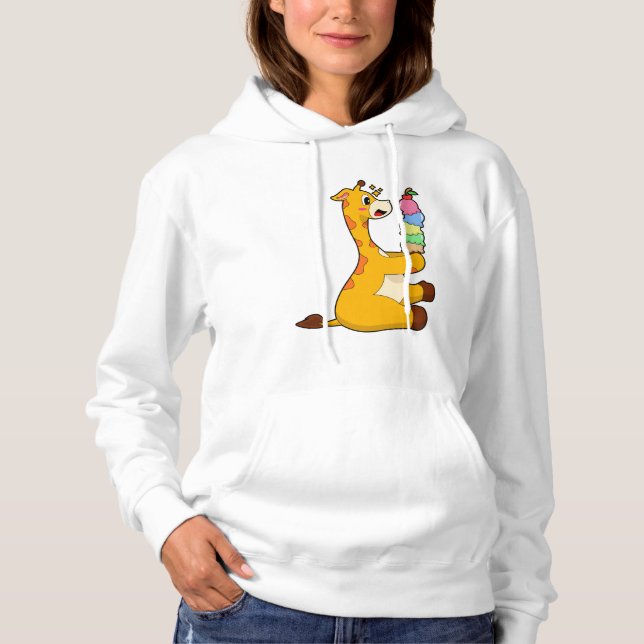 Pull À Capuche Crème glacée Giraffe gaufre (Devant)