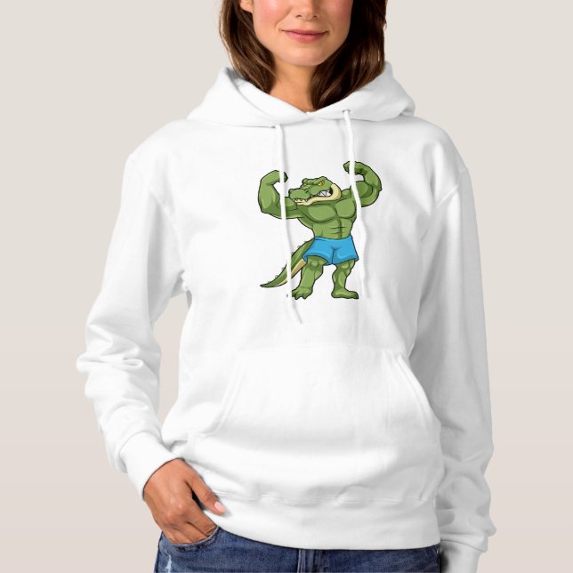 Pull À Capuche Crocodile comme Bodybuilder extrême (Devant)