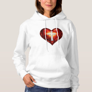 Pull À Capuche Croix et Cœur