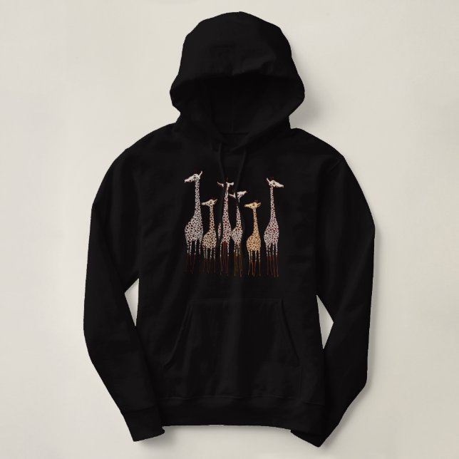 Pull À Capuche Cute Giraffe Amoureux des animaux Drôle Amusant Na (Design devant)