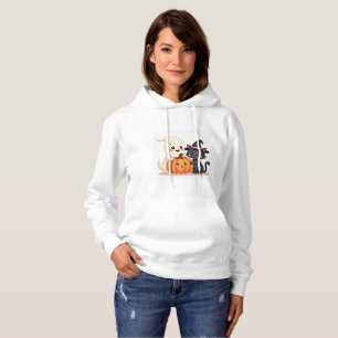 Pull À Capuche "Cute Halloween Squad   Kawaii Ghost & Citrouille