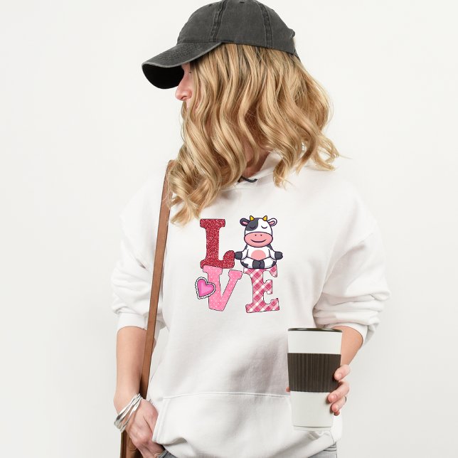 Pull À Capuche Cute Rose Aimer Yoga Vache (Créateur téléchargé)