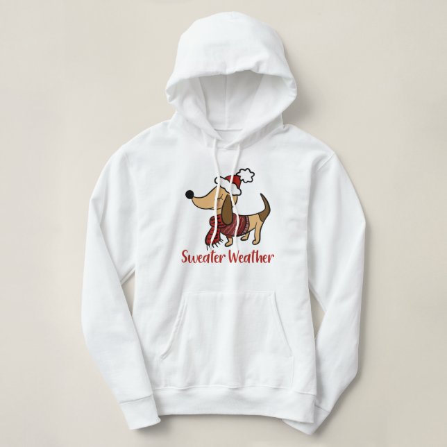 Pull À Capuche Dachshund Veste de Chien d'Hiver (Design devant)
