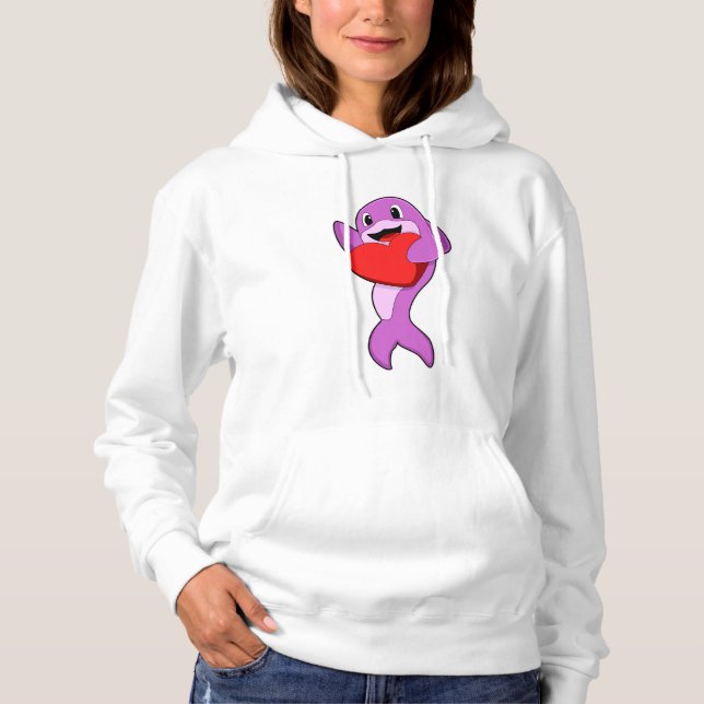 Pull À Capuche Dauphin avec coeur (Devant)