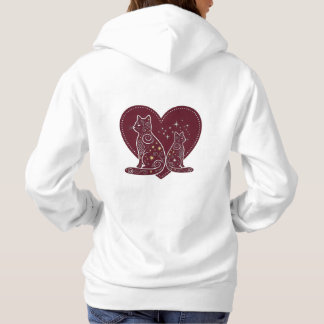 Pull À Capuche Design de coeur romantique de chat