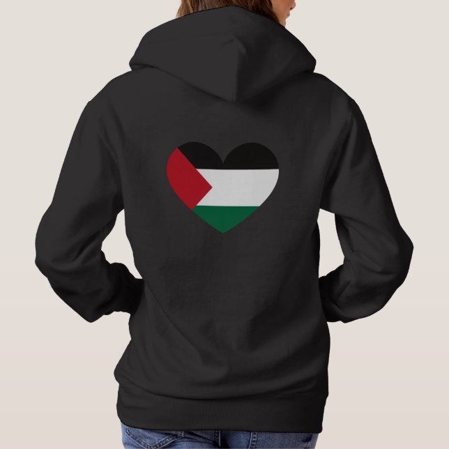 Pull À Capuche Design puissant LIBRE PALESTINE typographie noire (Dos)