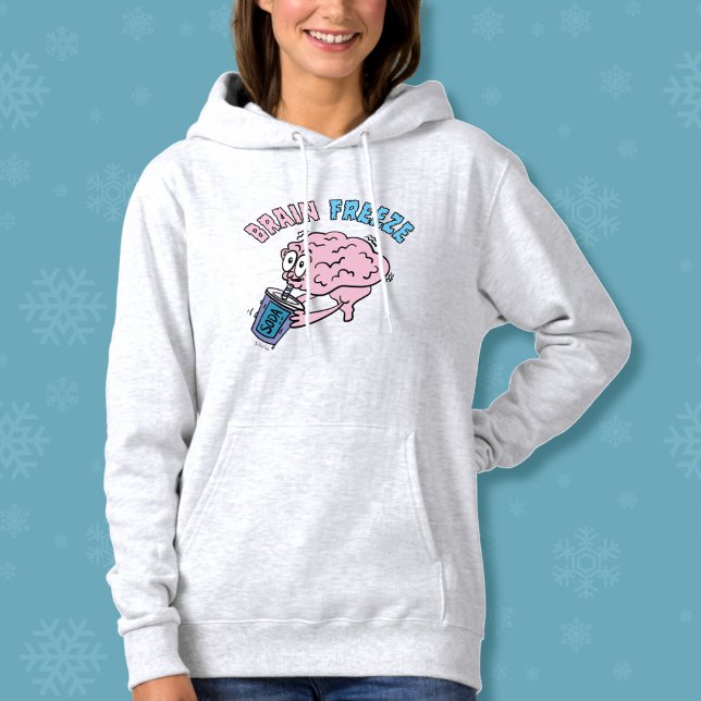 Pull À Capuche Dessin amusant sur le gel du cerveau (Créateur téléchargé)