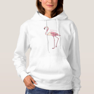 Pull À Capuche dessin animé d'oiseau Flamant rose