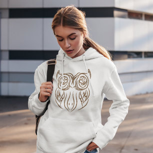 Pull À Capuche Dessin de hibou sur sweat-shirt