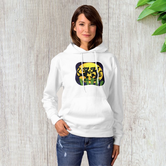 Pull À Capuche Deux chats noirs (Créateur téléchargé)