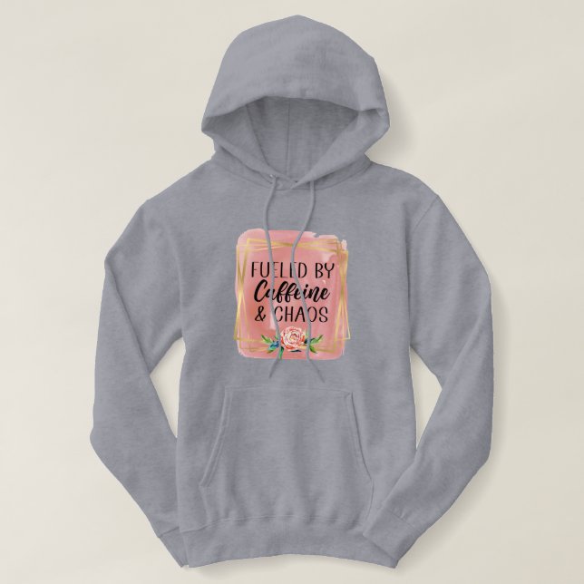 Pull À Capuche Devis Motivationnel Avec Design Floral (Design devant)